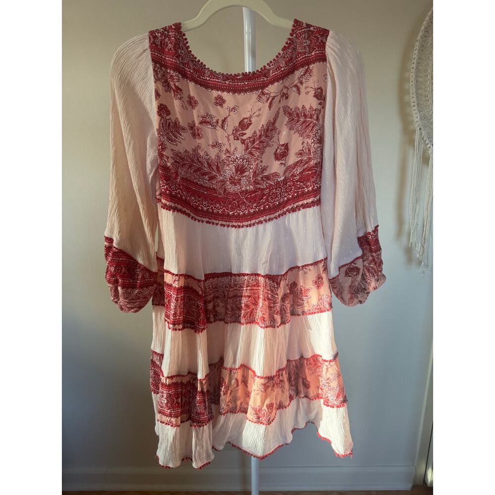 Free People Cream Dress with Red Print - Picture 6 of 12